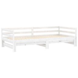 Berkfield Home Pull-out Day Bed White Solid Pinewood 2x - thumbnail 6