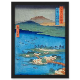 Artery8 The Eight Wonders of Kanazawa, The Fishing Fires on Lake Renko Kaga Province Utagawa Hiroshige Japan Woodblock Artwork Framed Wall Art Print - thumbnail 1