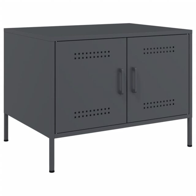 Berkfield Home Coffee Table Anthracite 68x50x50.5 cm Steel in White - image 1