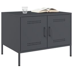 Berkfield Home Coffee Table Anthracite 68x50x50.5 cm Steel in White - thumbnail 3