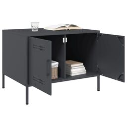 Berkfield Home Coffee Table Anthracite 68x50x50.5 cm Steel in White - thumbnail 4
