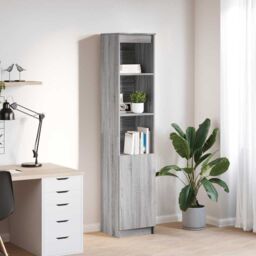 Berkfield Home Highboard Grey Sonoma 37.5x35x180 cm Engineered Wood - thumbnail 1