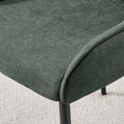 FurnitureboxUK Beaumont 2x Fabric Black Leg Dining Chair in Green - thumbnail 6