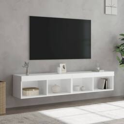 Berkfield Home TV Cabinets with LED Lights 2 pcs White 80x30x30 cm - Size: 80 x 30 x 30 cm - thumbnail 5