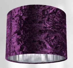 Happy Homewares Modern Crushed Velvet Lamp Shade with Shiny Paper Inner in Purple - Size: 10 inches - thumbnail 4