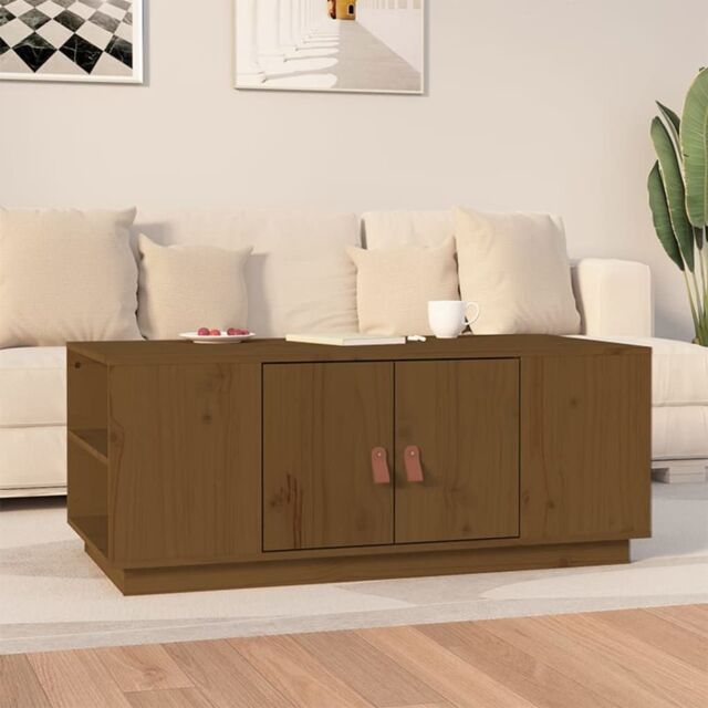 Berkfield Home Coffee Table Honey Brown 100x50x41 cm Solid Wood Pine - Size: 100 x 50 x 41 cm - image 1