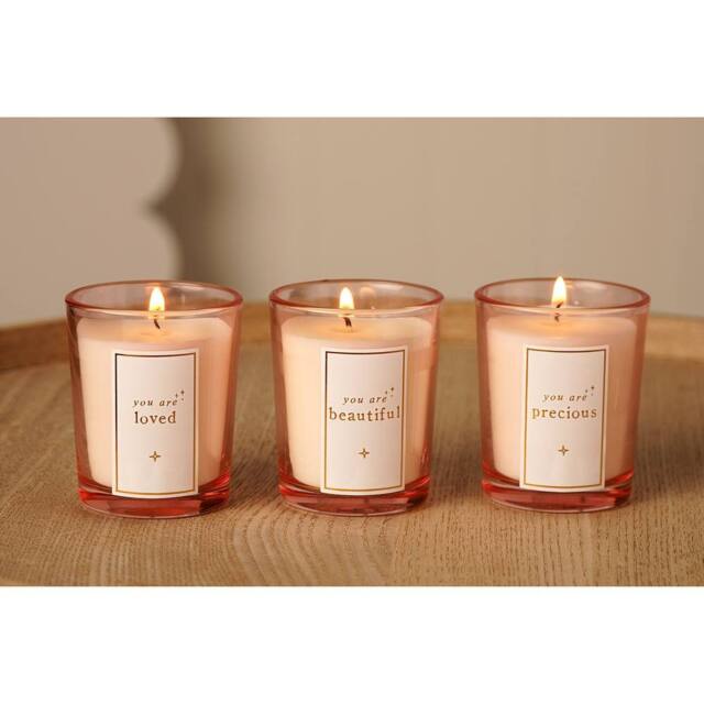 Bambino by Juliana Women's Mini Candle Set Lovely Mum in Light Pink - image 1