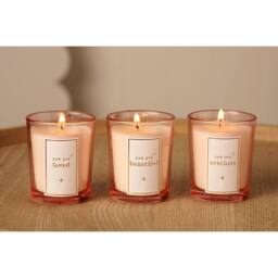 Bambino by Juliana Women's Mini Candle Set Lovely Mum in Light Pink