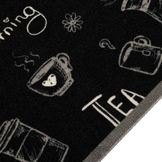 Berkfield Home Kitchen Rug Washable Morning Black 60x180 cm Velvet - image 1