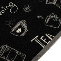Berkfield Home Kitchen Rug Washable Morning Black 60x180 cm Velvet - thumbnail 1