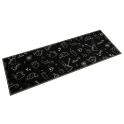 Berkfield Home Kitchen Rug Washable Morning Black 60x180 cm Velvet - thumbnail 2
