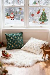 Living and Home Christmas Themed Plush Throw Pillows - Size: 45 cm x 45 cm - thumbnail 3