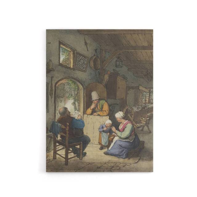 "Artery8 Cornelis Ploos van Amstel Newspaper Reader Canvas Wall Art Print - Size: W12"" x H16""" - image 1