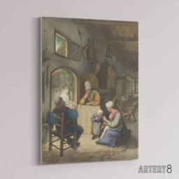 "Artery8 Cornelis Ploos van Amstel Newspaper Reader Canvas Wall Art Print - Size: W12"" x H16""" - thumbnail 2