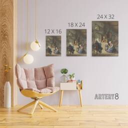 "Artery8 Cornelis Ploos van Amstel Newspaper Reader Canvas Wall Art Print - Size: W12"" x H16""" - thumbnail 4