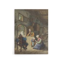 "Artery8 Cornelis Ploos van Amstel Newspaper Reader Canvas Wall Art Print - Size: W12"" x H16""" - thumbnail 1