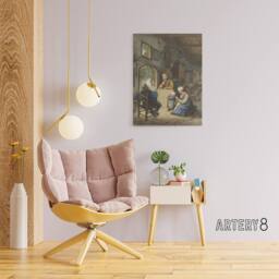 "Artery8 Cornelis Ploos van Amstel Newspaper Reader Canvas Wall Art Print - Size: W12"" x H16""" - thumbnail 3