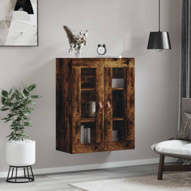 Berkfield Home Wall Mounted Cabinet Smoked Oak 69.5x34x90 cm in Brown - image 1