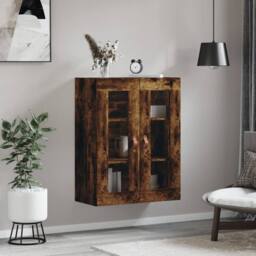 Berkfield Home Wall Mounted Cabinet Smoked Oak 69.5x34x90 cm in Brown - thumbnail 1