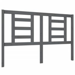Berkfield Home Bed Headboard Grey 146x4x100 cm Solid Wood Pine - Size: 146 x 4 x 100 cm - thumbnail 2