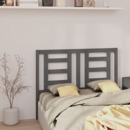 Berkfield Home Bed Headboard Grey 146x4x100 cm Solid Wood Pine - Size: 146 x 4 x 100 cm - thumbnail 4