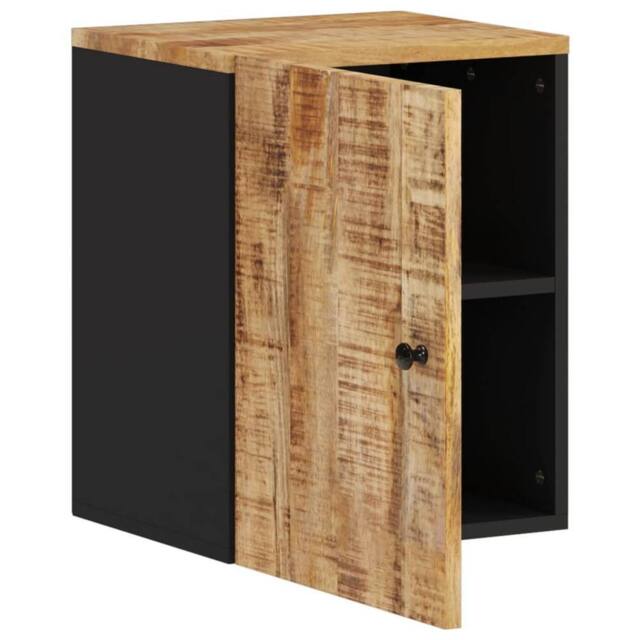 Berkfield Home Beautiful Bathroom Wall Cabinet 38x33x48 cm Solid Wood Mango in Brown - Size: 38 x 33 x 48 cm - image 1