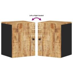 Berkfield Home Beautiful Bathroom Wall Cabinet 38x33x48 cm Solid Wood Mango in Brown - Size: 38 x 33 x 48 cm - thumbnail 7