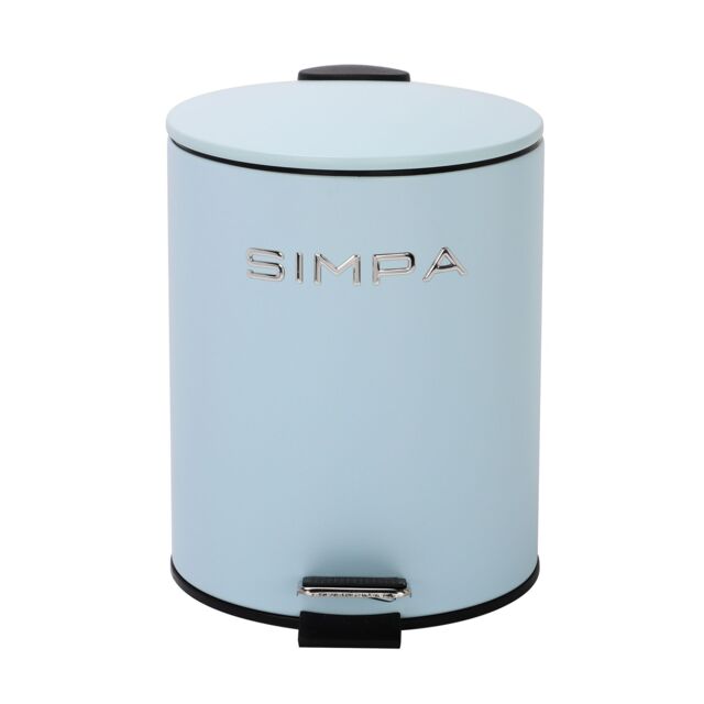 simpa 5L Slim Soft-Closing Pedal Dustbin in Light Blue - image 1