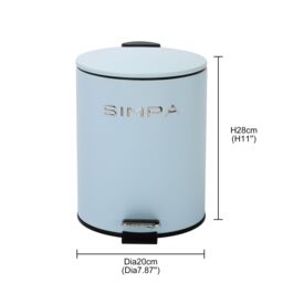 simpa 5L Slim Soft-Closing Pedal Dustbin in Light Blue - thumbnail 5