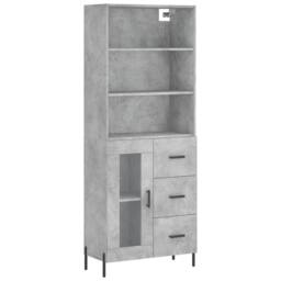 Berkfield Home Highboard Concrete Grey 69.5x34x180 cm Engineered Wood - thumbnail 3