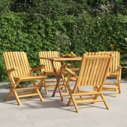 Berkfield Home Folding Garden Chairs 4 pcs 61x67x90 cm Solid Wood Teak in Brown - Size: 61 x 67 x 90 cm