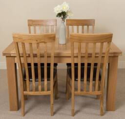 Thats Furniture Richmond 140-220cm Oak Extending Dining Table & 4 Harvard Chairs in Brown - thumbnail 2