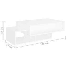 Berkfield Home Coffee Table White 105x55x32 cm Engineered Wood - Size: 105 x 55 x 32 cm - thumbnail 7