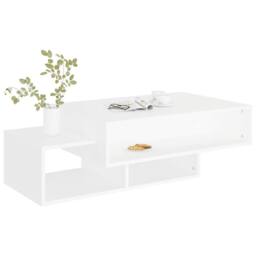 Berkfield Home Coffee Table White 105x55x32 cm Engineered Wood - Size: 105 x 55 x 32 cm - thumbnail 4