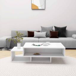 Berkfield Home Coffee Table White 105x55x32 cm Engineered Wood - Size: 105 x 55 x 32 cm - thumbnail 3