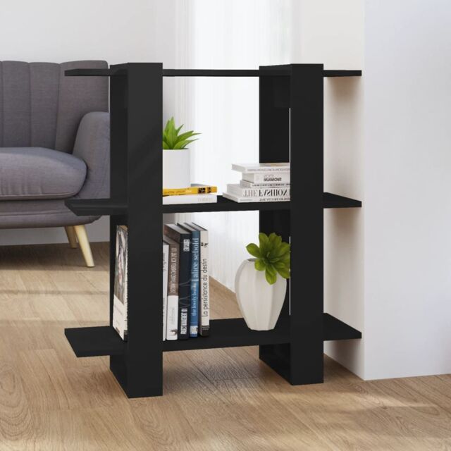 Berkfield Home Book Cabinet/Room Divider Black 80x30x87 cm - Size: 80 x 30 x 87 cm - image 1