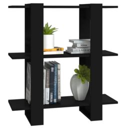Berkfield Home Book Cabinet/Room Divider Black 80x30x87 cm - Size: 80 x 30 x 87 cm - thumbnail 4