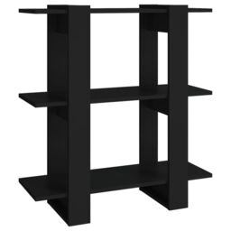 Berkfield Home Book Cabinet/Room Divider Black 80x30x87 cm - Size: 80 x 30 x 87 cm - thumbnail 2
