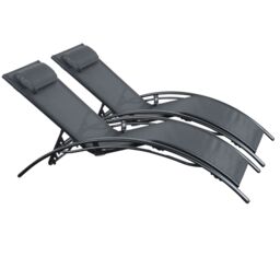 Outdoor Living Pair of Bali Sun Loungers - Set of 2 - Black - thumbnail 5