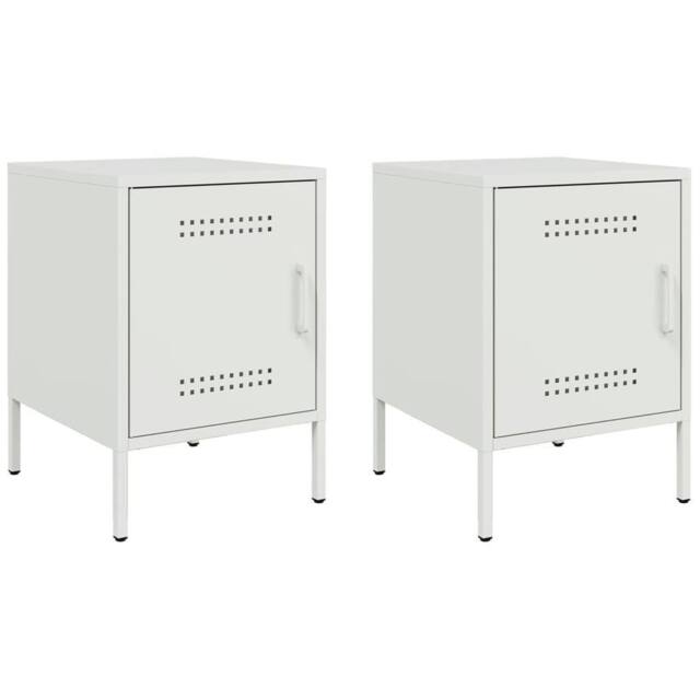 Berkfield Home Bedside Cabinets 2 pcs White 36x39x50.5 cm Steel - image 1