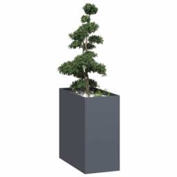 Berkfield Home Planter Anthracite 40x80x80 cm Steel in Dark Grey - Size: 40 x 80 x 80 cm - thumbnail 2