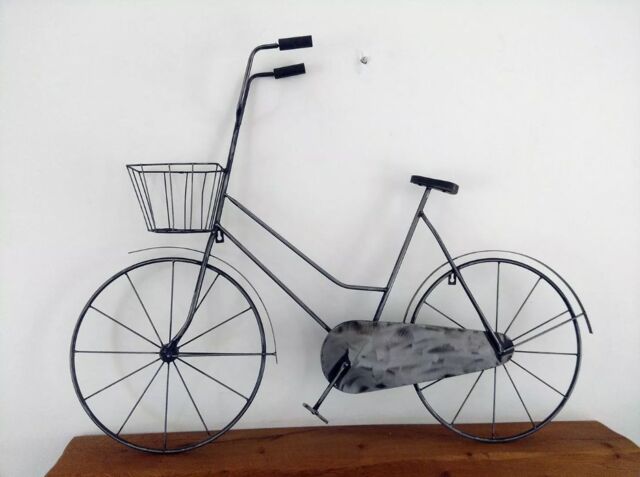 Inspirational Gifting Retro Bicycle Metal Wall Art in Black - image 1