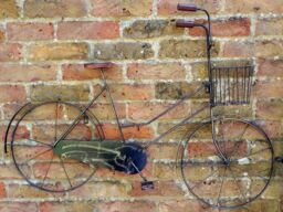 Inspirational Gifting Retro Bicycle Metal Wall Art in Black - thumbnail 3