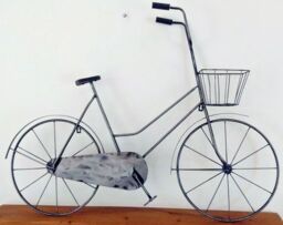 Inspirational Gifting Retro Bicycle Metal Wall Art in Black - thumbnail 2