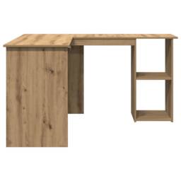 Berkfield Home Modern Corner Desk Artisan Oak 120x140x75 cm Engineered Wood in Brown - Size: 120 x 140 x 75 cm - thumbnail 6