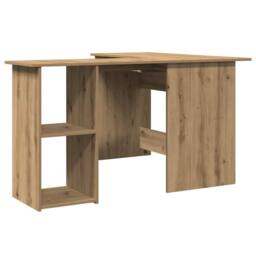 Berkfield Home Modern Corner Desk Artisan Oak 120x140x75 cm Engineered Wood in Brown - Size: 120 x 140 x 75 cm - thumbnail 8