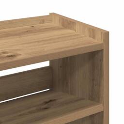 Berkfield Home Shoe Rack Artisan Oak 60x25x62 cm Engineered Wood in Brown - Size: 60 x 25 x 62 cm - thumbnail 7