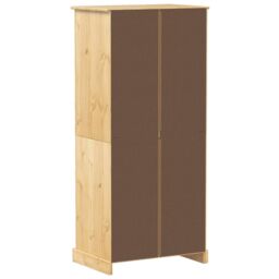 Berkfield Home Wardrobe Corona 76x50x170 cm Solid Wood Pine in Brown - Size: 76 x 50 x 170 cm - thumbnail 6