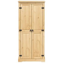 Berkfield Home Wardrobe Corona 76x50x170 cm Solid Wood Pine in Brown - Size: 76 x 50 x 170 cm - thumbnail 4
