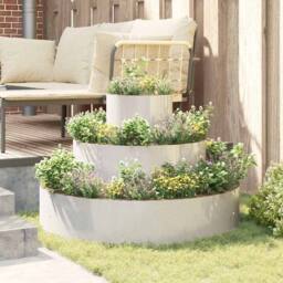 Berkfield Home Metal Planter Stainless steel Large Durable Planter Cylindrical in Silver - thumbnail 4